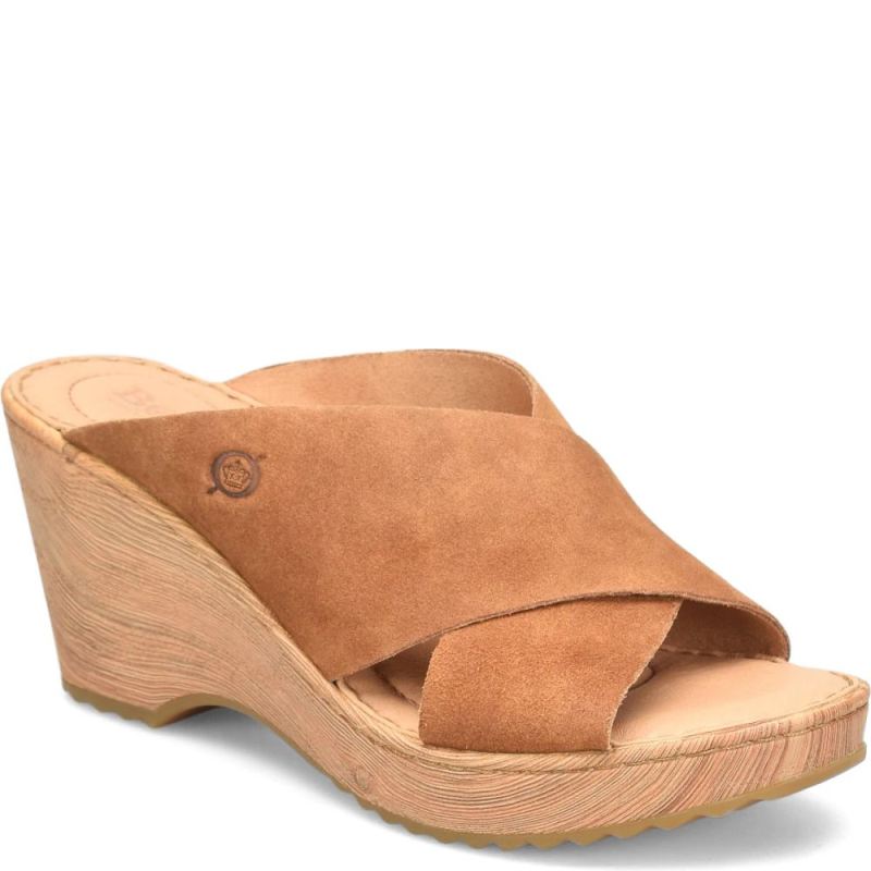 Born Women's Nora Sandals - Tan Camel Suede (Brown)