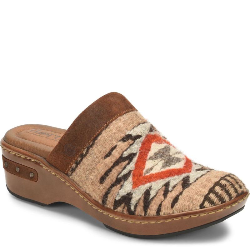 Born Women's Bandy Blanket Clogs - Glazed Ginger Blanket (Brown)