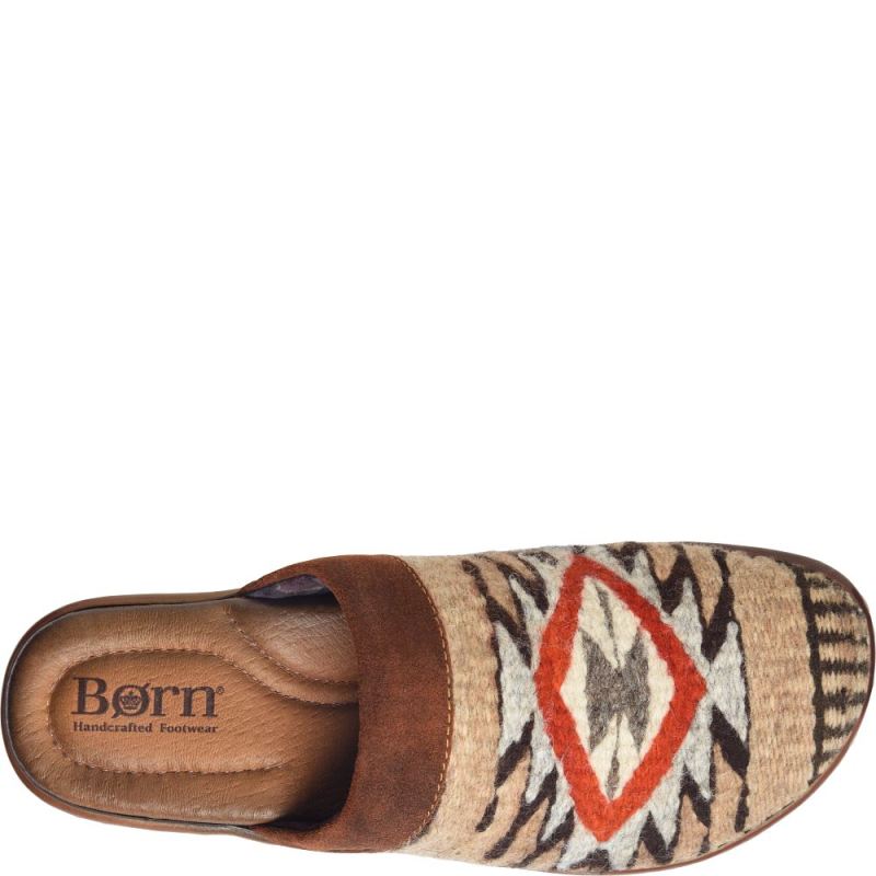 Born Women's Bandy Blanket Clogs - Glazed Ginger Blanket (Brown)