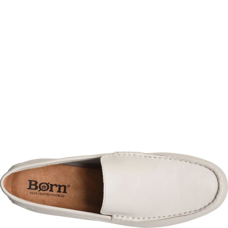 Born Men's Allan Slip-Ons & Lace-Ups - White Sea Salt (White)