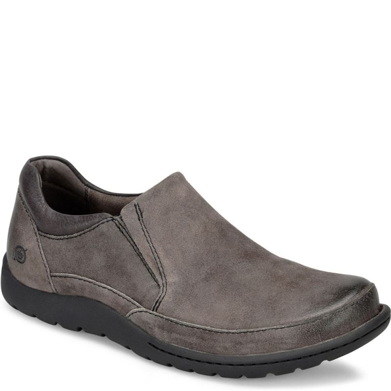 Born Men's Nigel Slip On Slip-Ons & Lace-Ups - Grey Combo Distre