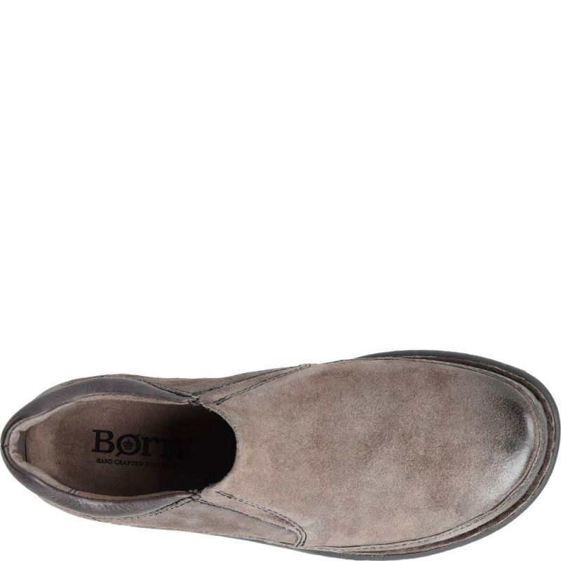 Born Men's Nigel Slip On Slip-Ons & Lace-Ups - Grey Combo Distre