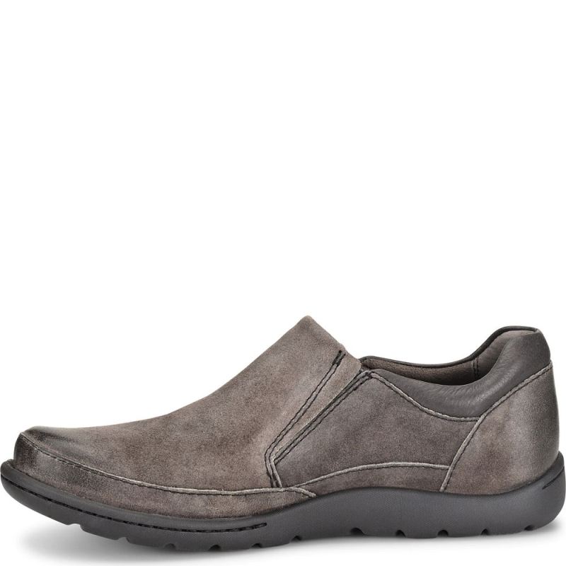 Born Men's Nigel Slip On Slip-Ons & Lace-Ups - Grey Combo Distre