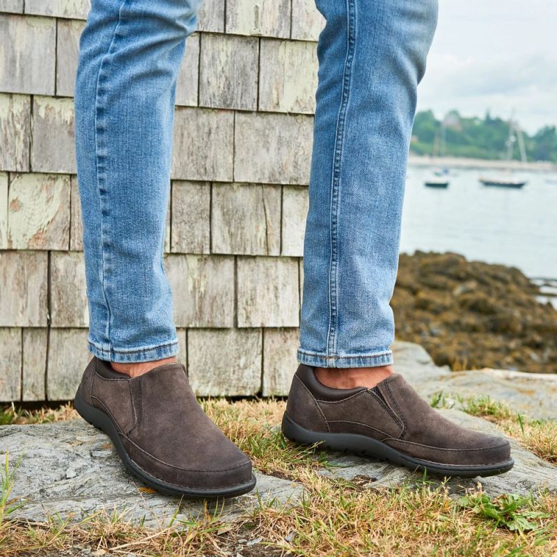 Born Men's Nigel Slip On Slip-Ons & Lace-Ups - Grey Combo Distre