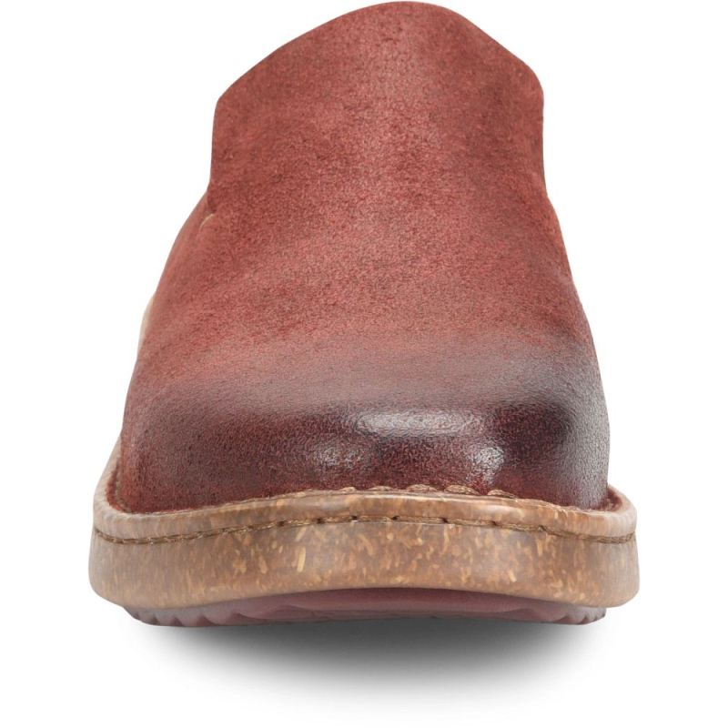 Born Women's Selina Clogs - Dark Brick Distressed (Red)