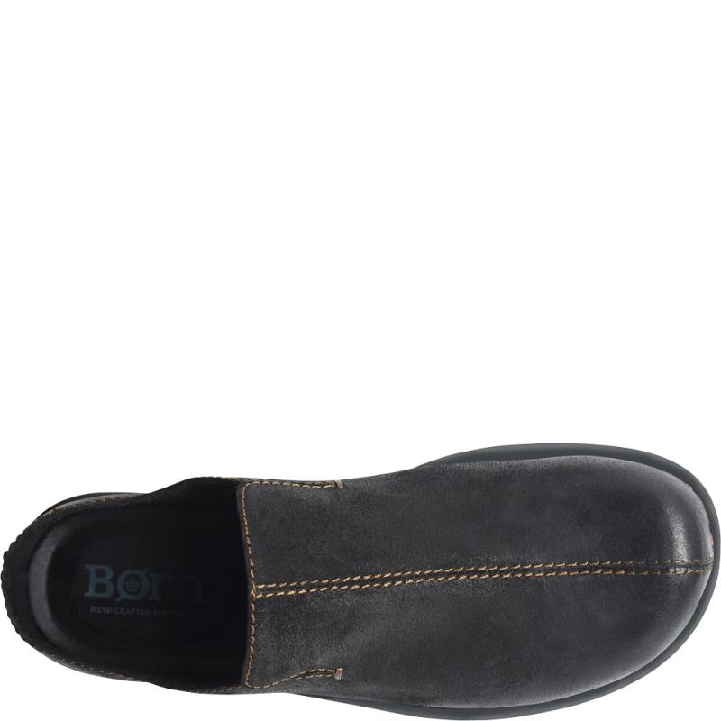 Born Men's Jude Slip-Ons & Lace-Ups - Black Distressed (Black)