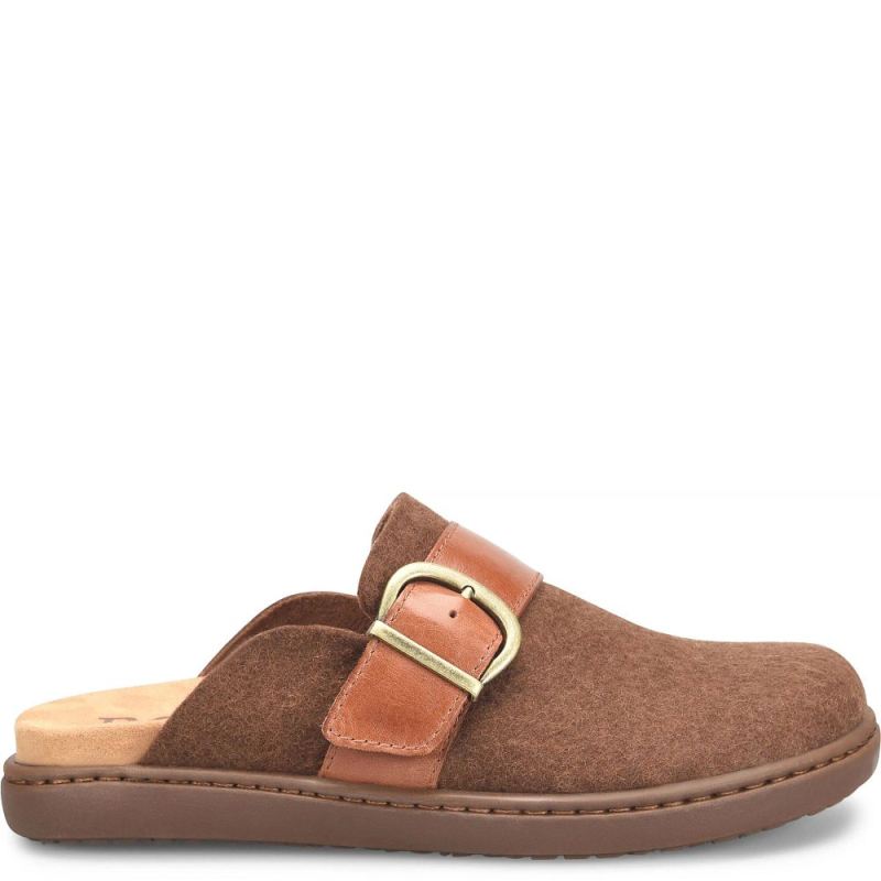 Born Women's Lia Clogs - Cognac Felt Combo (Brown)