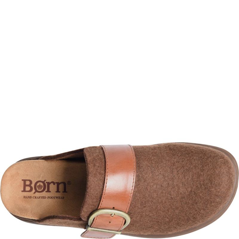 Born Women's Lia Clogs - Cognac Felt Combo (Brown)