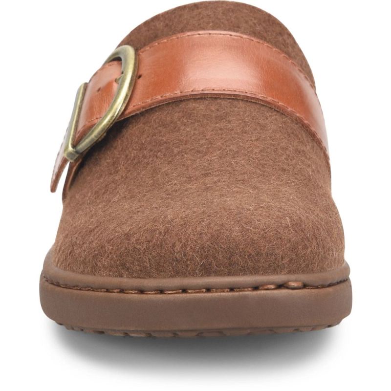 Born Women's Lia Clogs - Cognac Felt Combo (Brown)