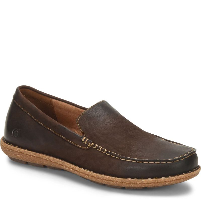 Born Men's Naldo Slip-Ons & Lace-Ups - Dark Brown Nubuck (Brown)