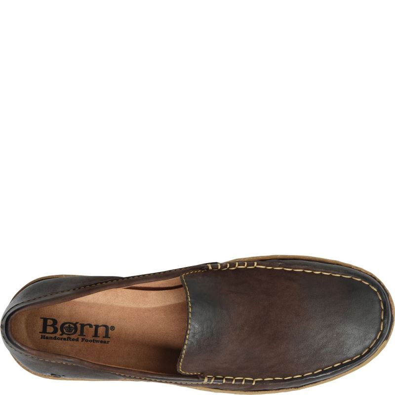 Born Men's Naldo Slip-Ons & Lace-Ups - Dark Brown Nubuck (Brown)