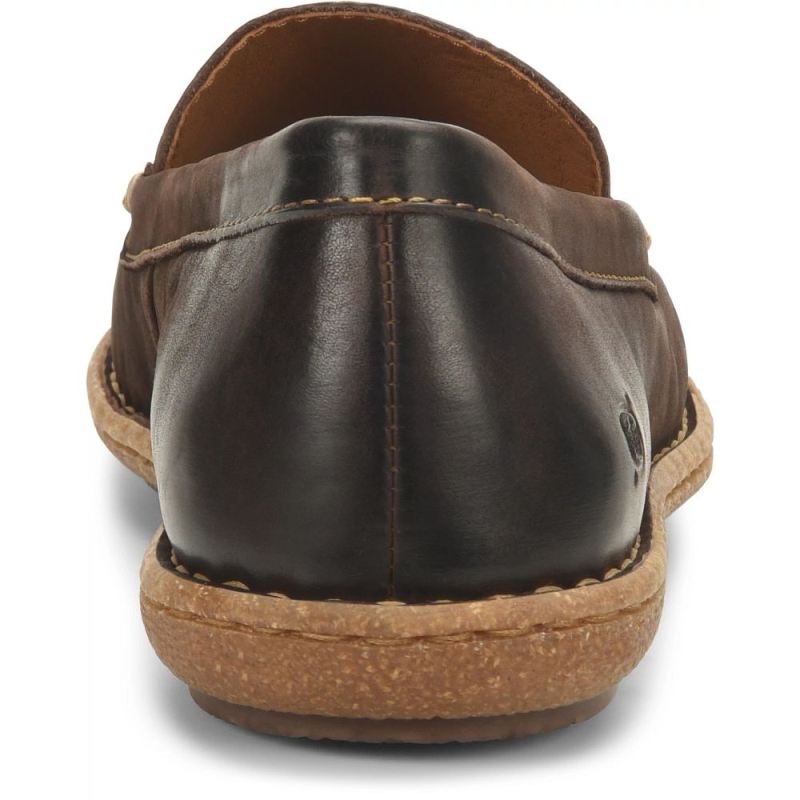 Born Men's Naldo Slip-Ons & Lace-Ups - Dark Brown Nubuck (Brown)