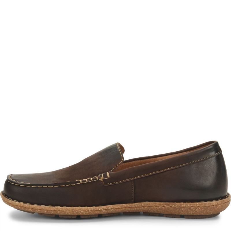 Born Men's Naldo Slip-Ons & Lace-Ups - Dark Brown Nubuck (Brown)