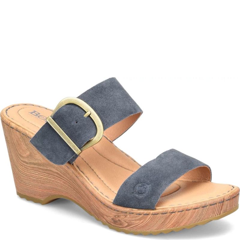 Born Women's Emily Sandals - Light Jeans Distressed (Blue)