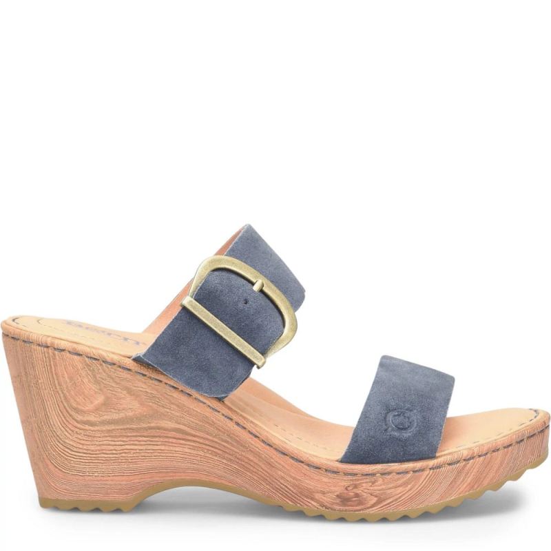 Born Women's Emily Sandals - Light Jeans Distressed (Blue)