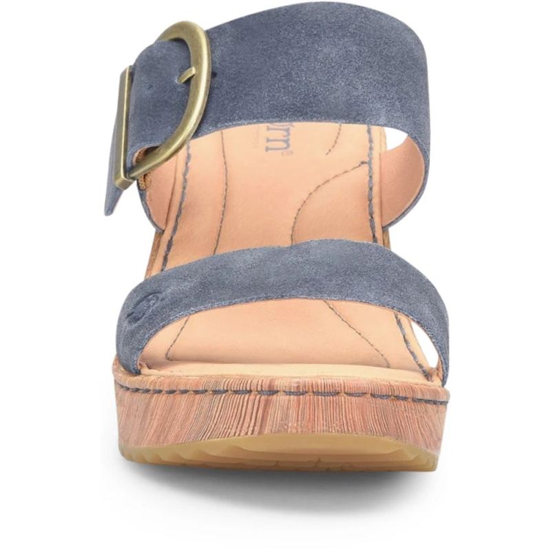 Born Women's Emily Sandals - Light Jeans Distressed (Blue)