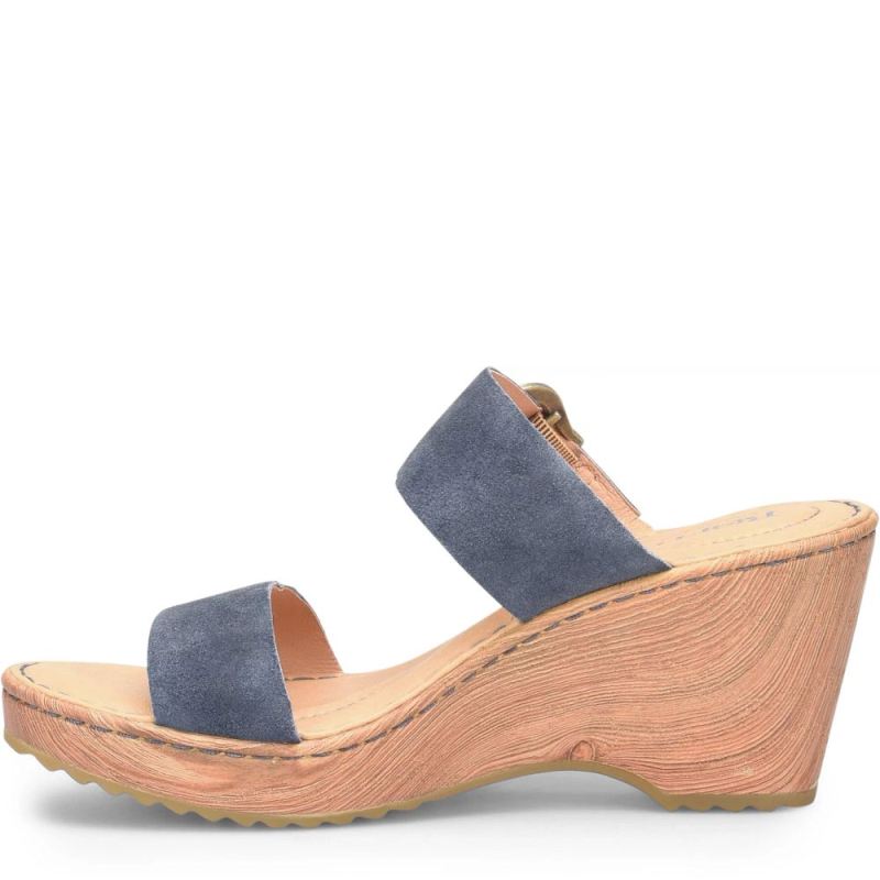 Born Women's Emily Sandals - Light Jeans Distressed (Blue)