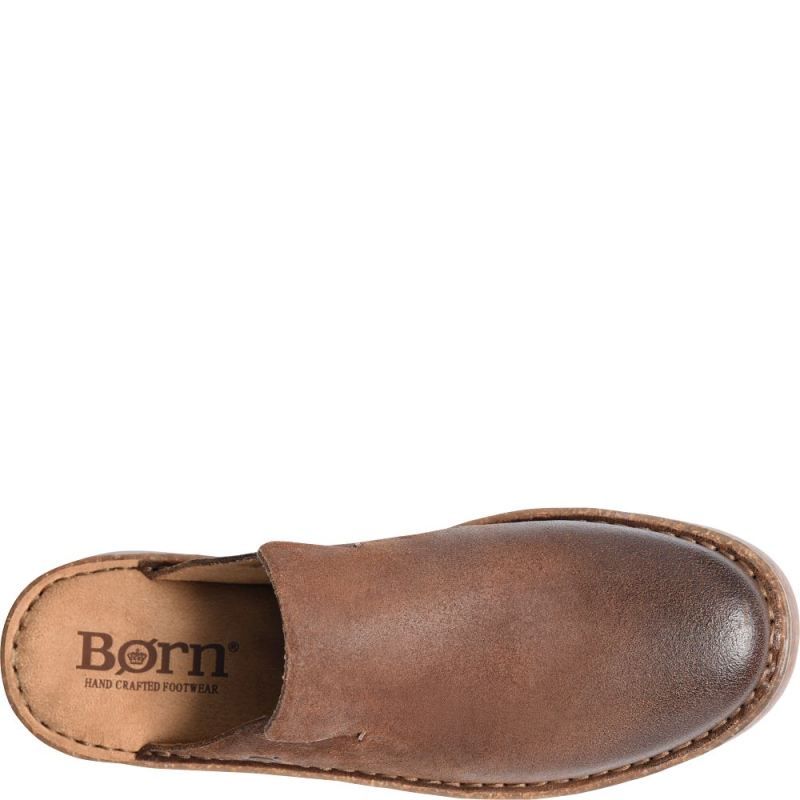 Born Women's Selina Clogs - Rust Tobacco Distressed (Brown)