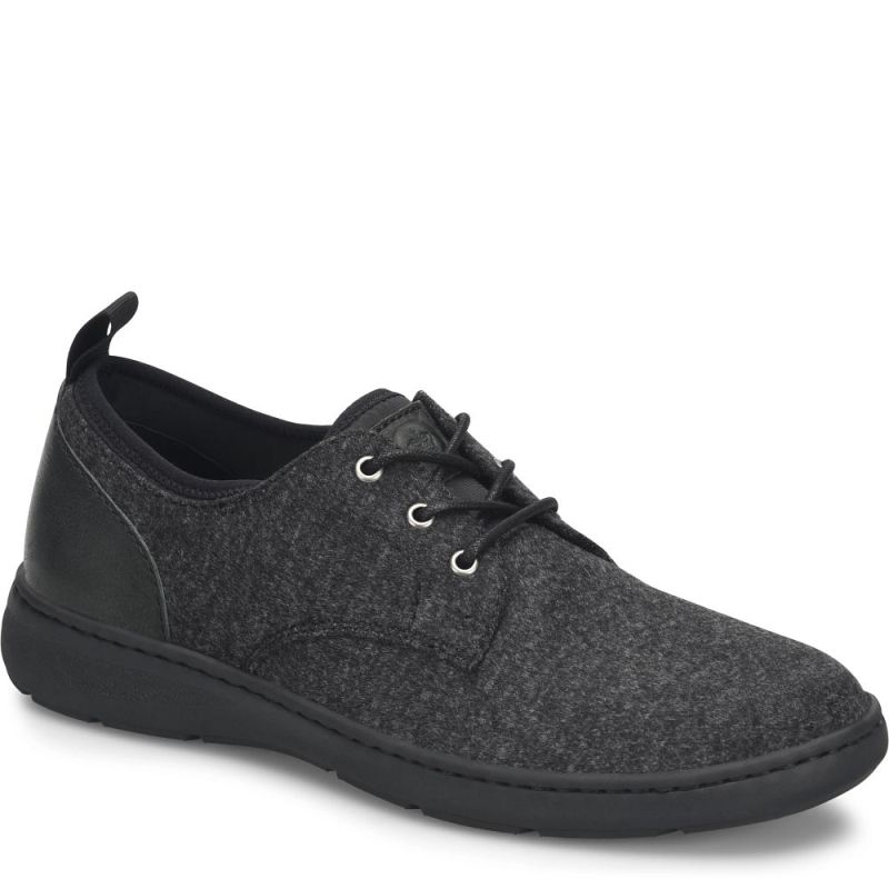 Born Men's Marcus Slip-Ons & Lace-Ups - Dark Charcoal Wool Combo