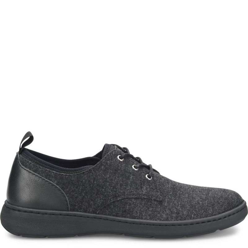 Born Men's Marcus Slip-Ons & Lace-Ups - Dark Charcoal Wool Combo