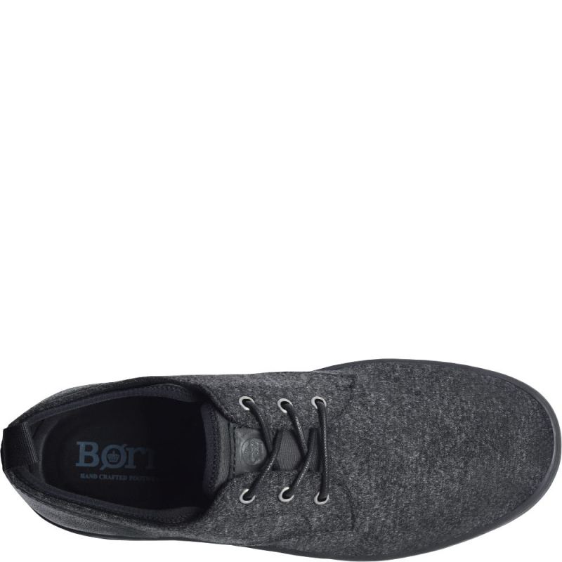 Born Men's Marcus Slip-Ons & Lace-Ups - Dark Charcoal Wool Combo