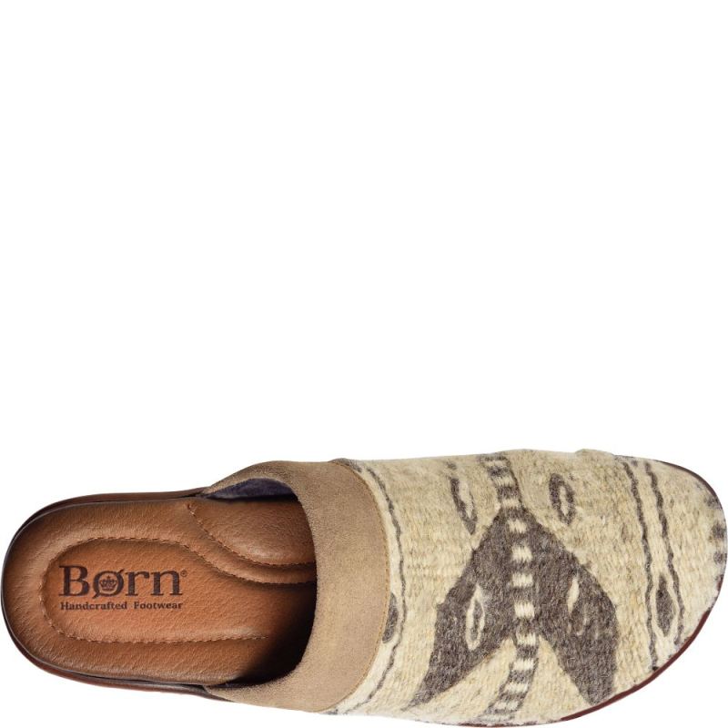 Born Women's Bandy Blanket Clogs - Birch Blanket Combo (Tan)