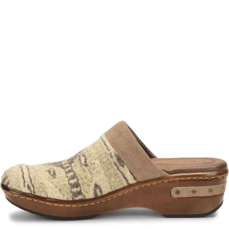 Born Women's Bandy Blanket Clogs - Birch Blanket Combo (Tan)