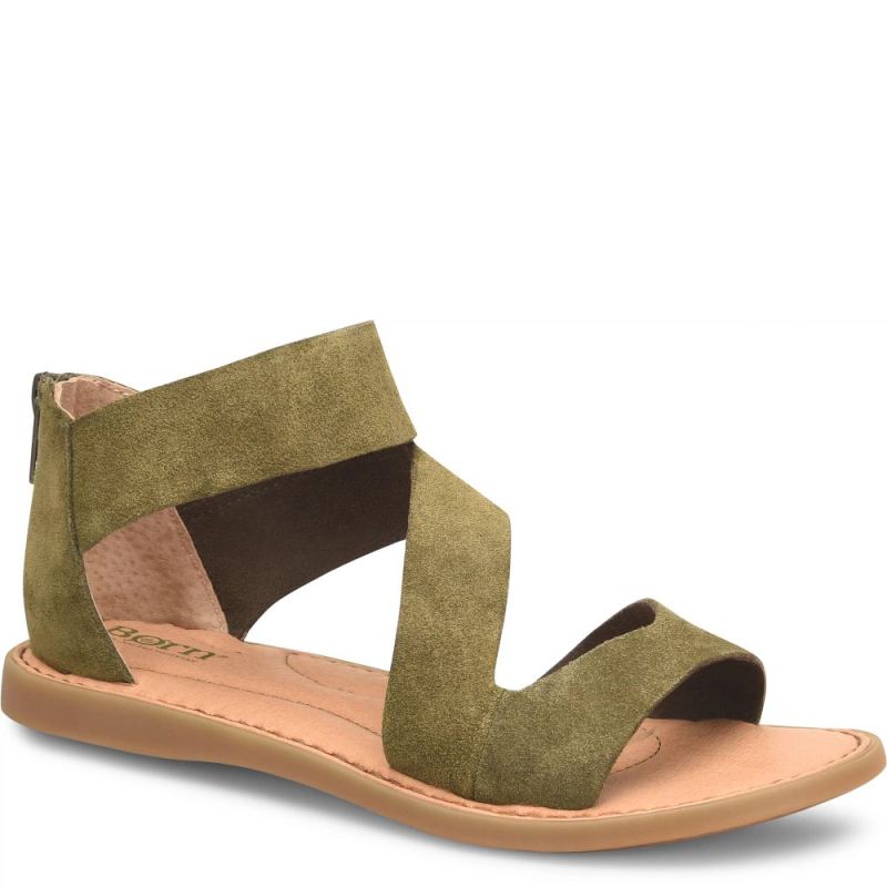 Born Women's Irie Sandals - Army Green Suede (Green)