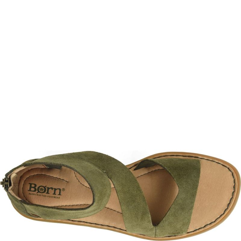 Born Women's Irie Sandals - Army Green Suede (Green)