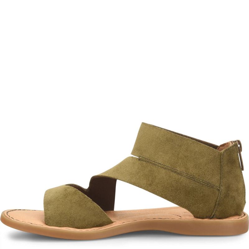 Born Women's Irie Sandals - Army Green Suede (Green)