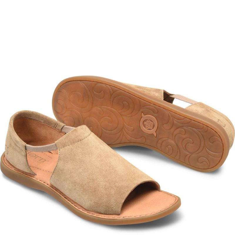 Born Women's Cove Modern Sandals - Taupe Suede (Tan) - Click Image to Close