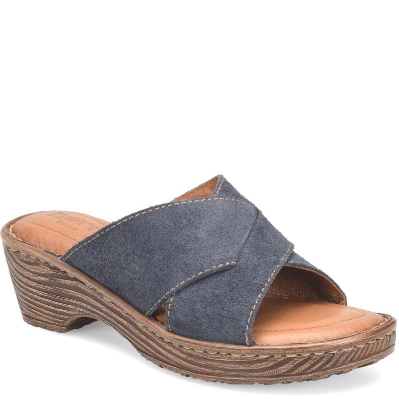 Born Women's Teayo Basic Sandals - Navy Indigo Distressed (Blue)