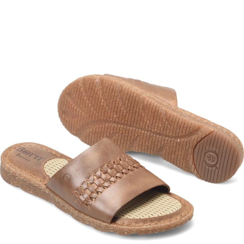 Born Women's Trenza Basic Sandals - Light Tan Woven (Tan)
