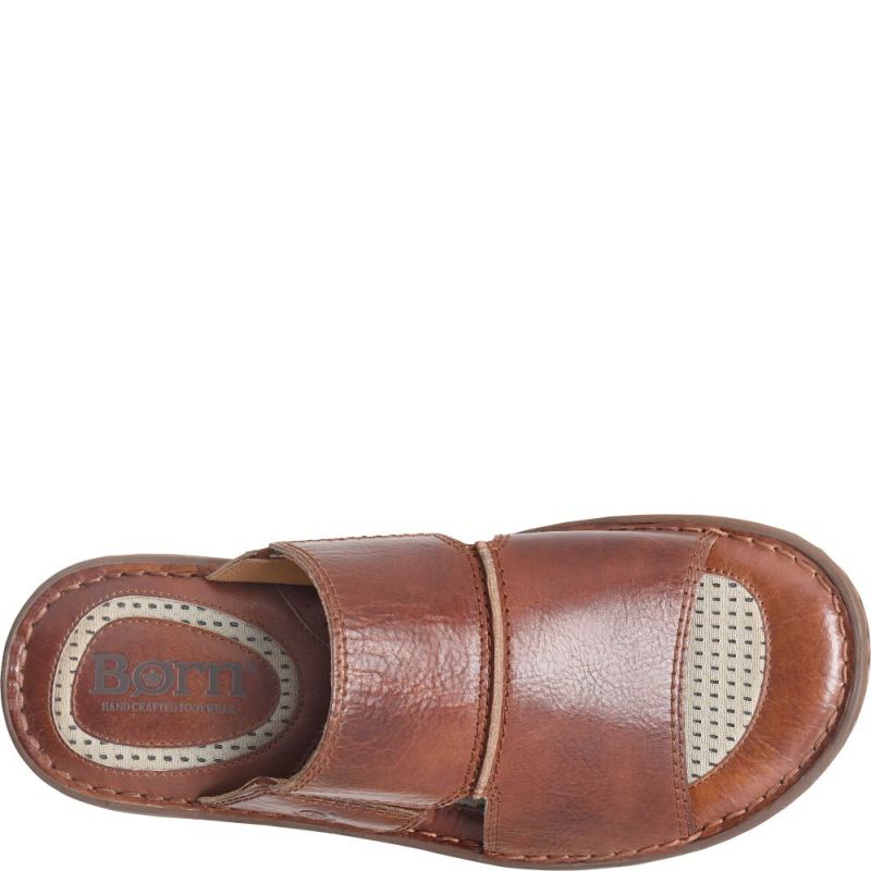 Born Men's Flores Sandals - Dark Tan Bourbon (Brown)