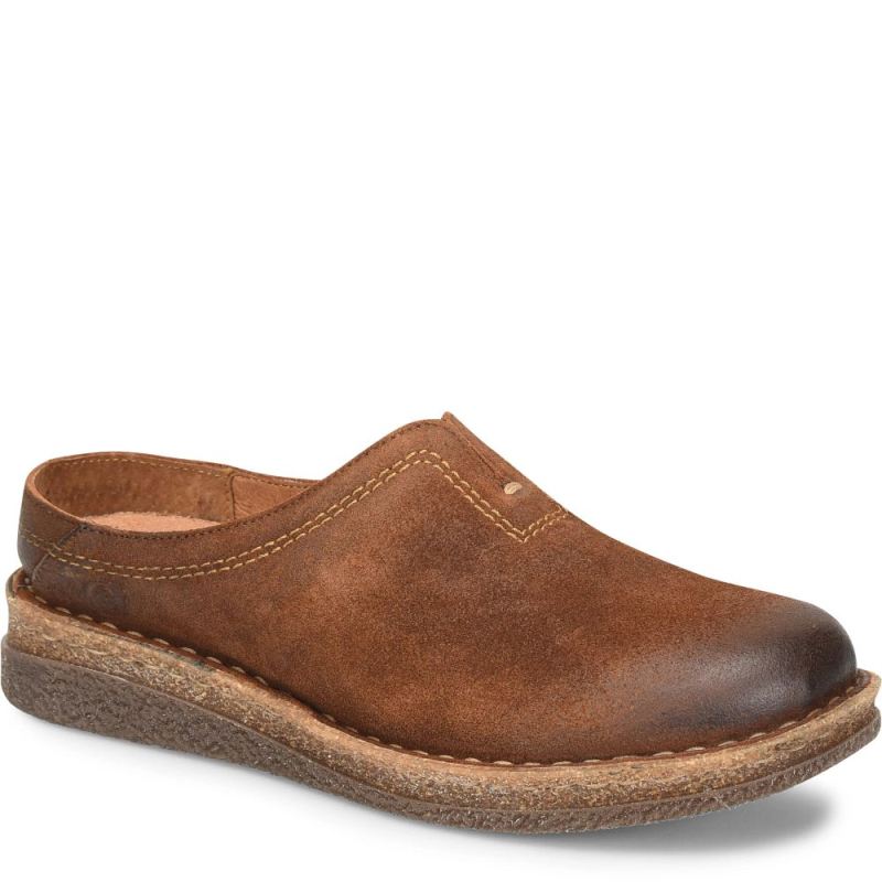 Born Women's Seana Clogs - Glazed Ginger Distressed (Brown)