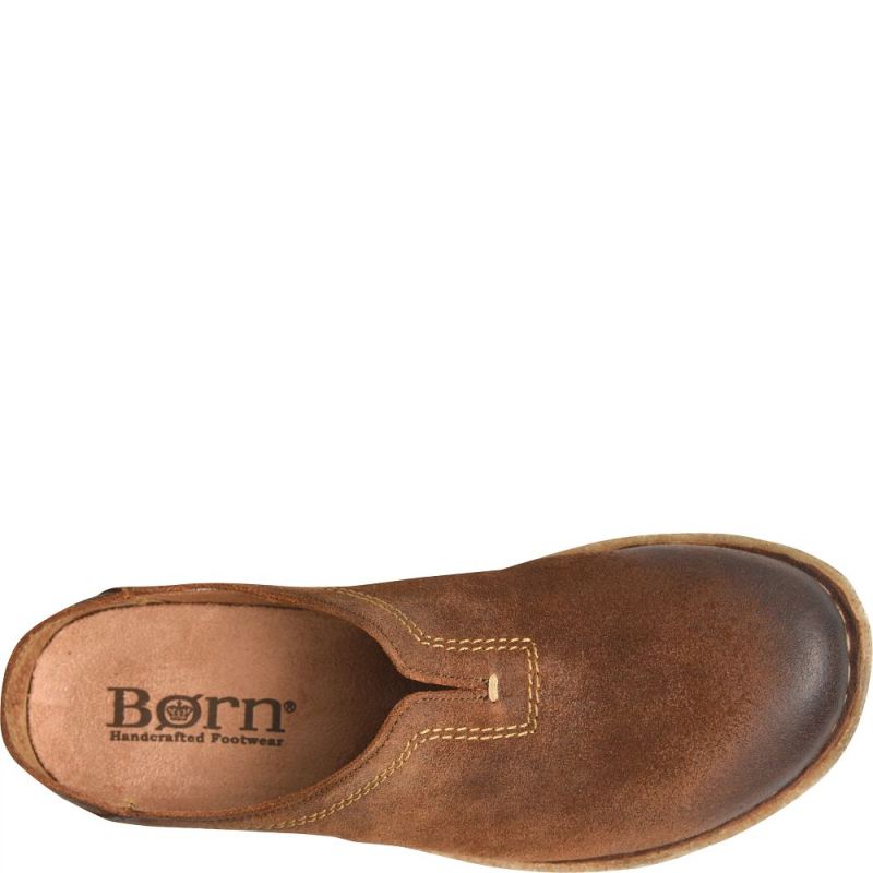 Born Women's Seana Clogs - Glazed Ginger Distressed (Brown)