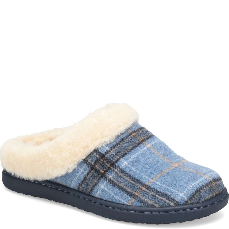 Born Women's Ali Slip-Ons & Lace-Ups - Blue Plaid Wool (Blue)