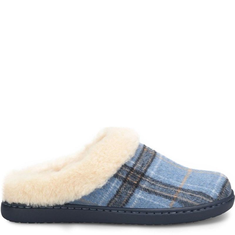 Born Women's Ali Slip-Ons & Lace-Ups - Blue Plaid Wool (Blue)