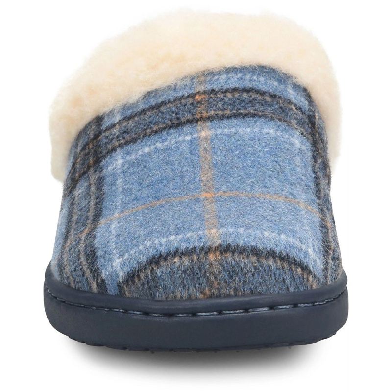 Born Women's Ali Slip-Ons & Lace-Ups - Blue Plaid Wool (Blue)