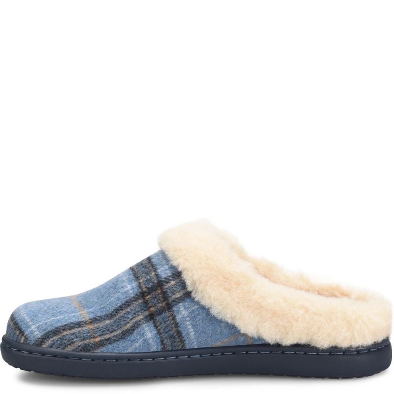 Born Women's Ali Slip-Ons & Lace-Ups - Blue Plaid Wool (Blue)